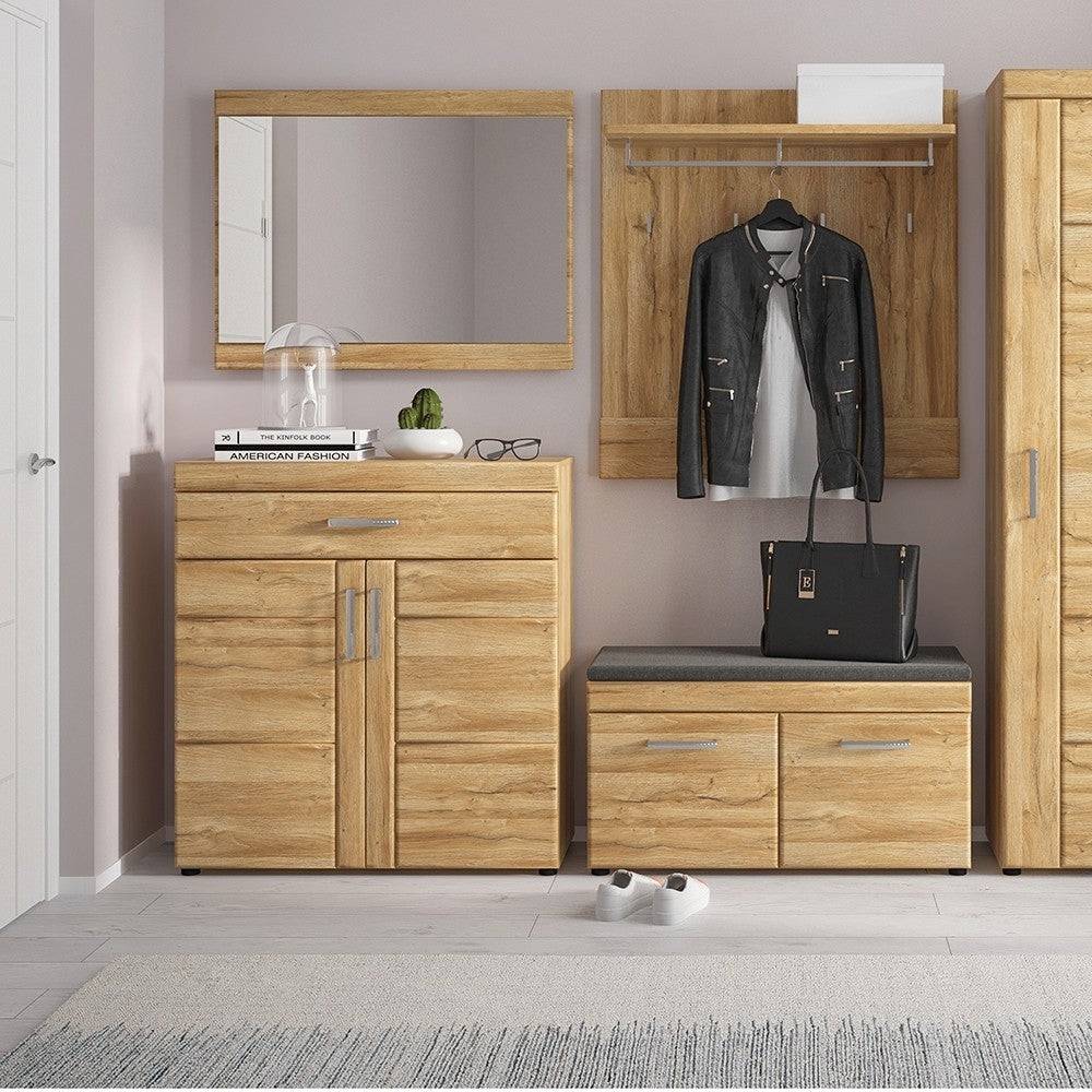 Cortina 2 Door Shoe Cabinet In Grandson Oak - Price Crash Furniture