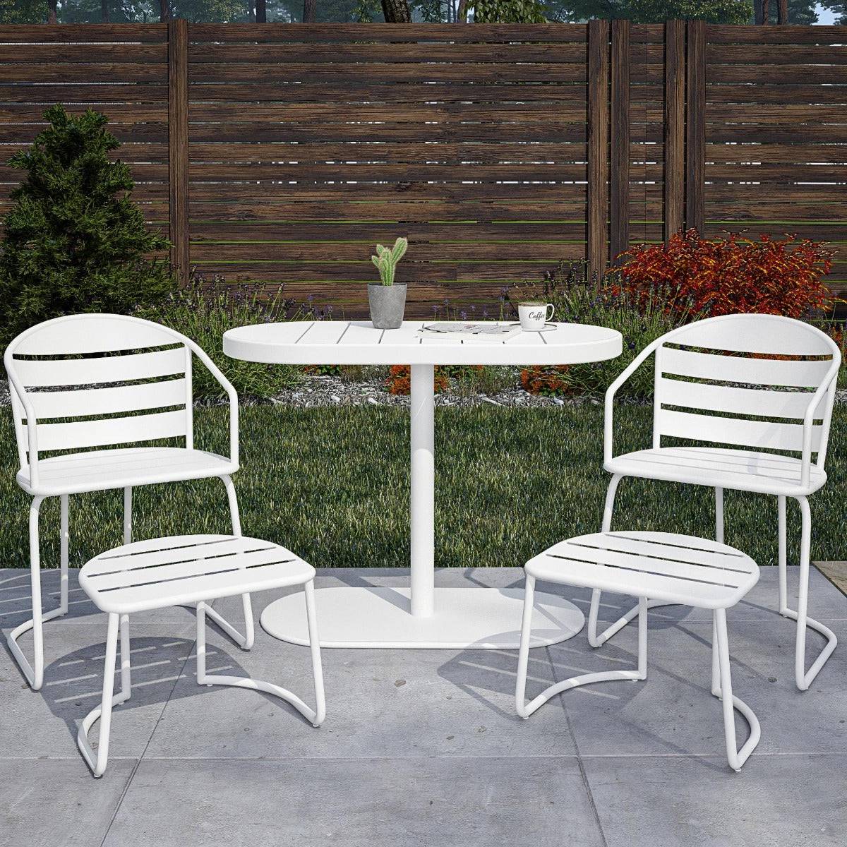 Cosco Metro Retro 5 Piece Bistro Set in White, INTELLIFIT - Price Crash Furniture