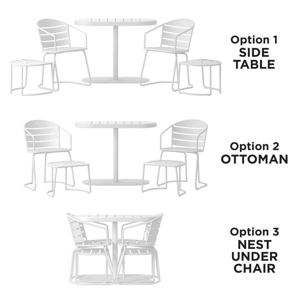 Cosco Metro Retro 5 Piece Bistro Set in White, INTELLIFIT - Price Crash Furniture