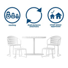 Cosco Metro Retro 5 Piece Bistro Set in White, INTELLIFIT - Price Crash Furniture