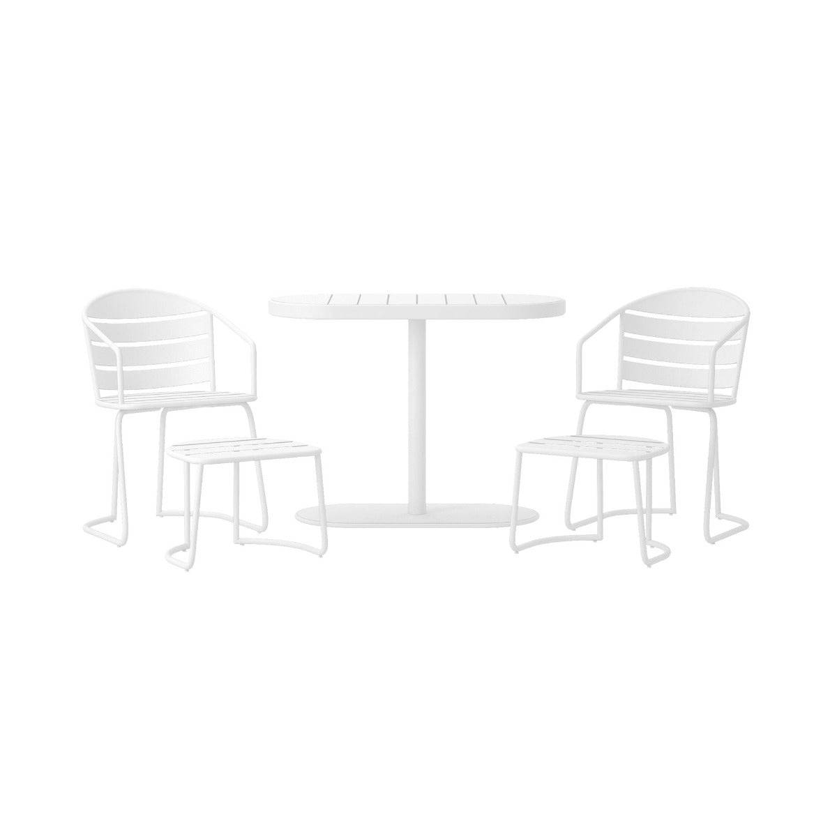 Cosco Metro Retro 5 Piece Bistro Set in White, INTELLIFIT - Price Crash Furniture