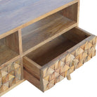 Diamond Carved Media Unit With 2 Drawers - Price Crash Furniture