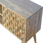 Diamond Carved Media Unit With 2 Open Slot - Price Crash Furniture