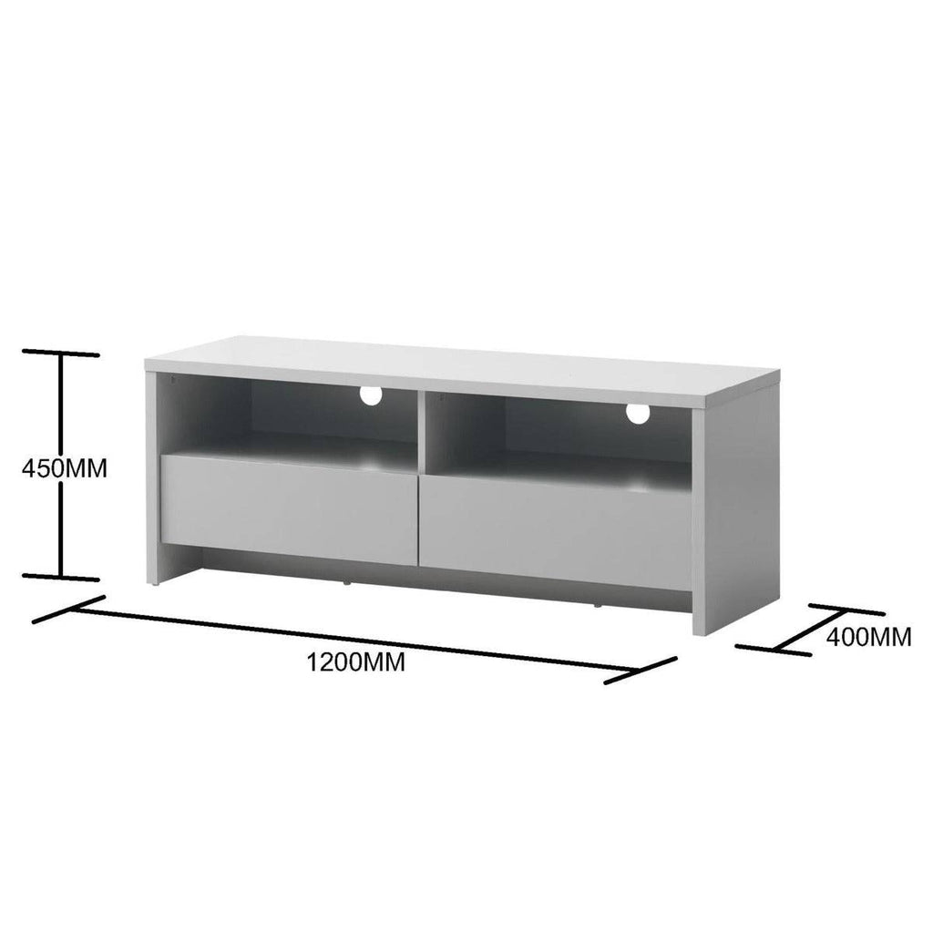 Essentials Modern TV Cabinet Stand in Grey by TAD - Price Crash Furniture