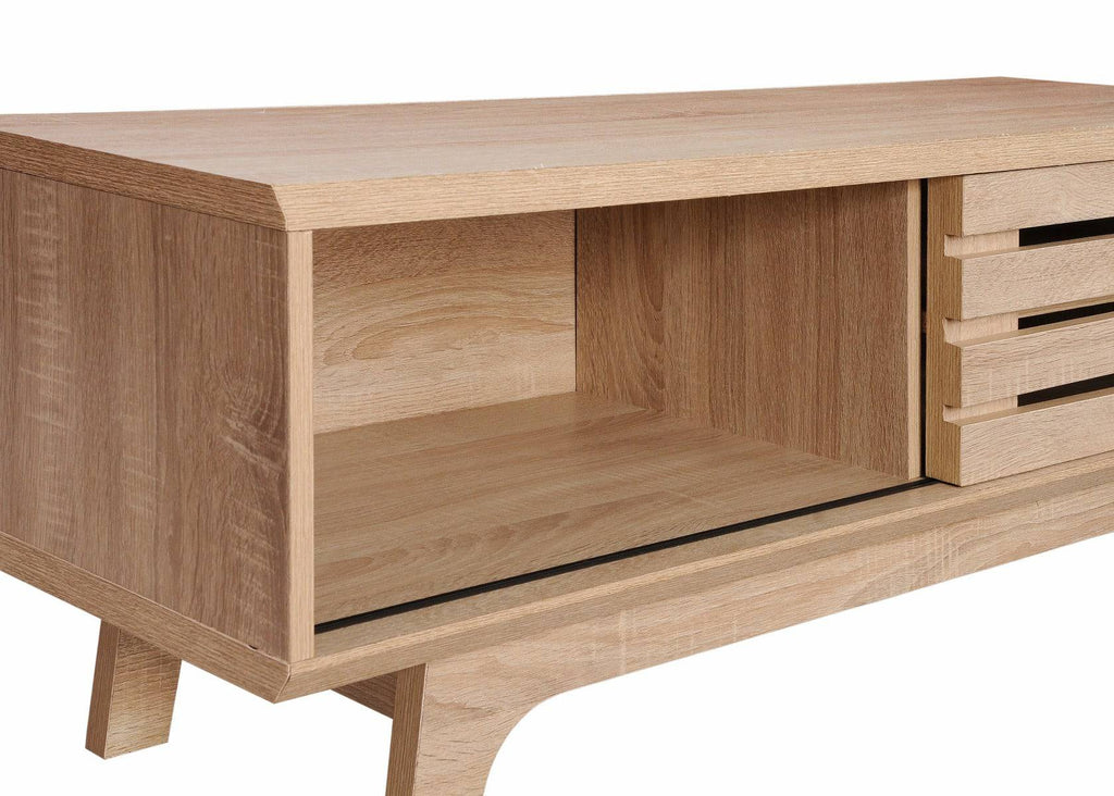 Essentials Scandinavian TV Cabinet Stand in Sonoma Oak by TAD - Price Crash Furniture
