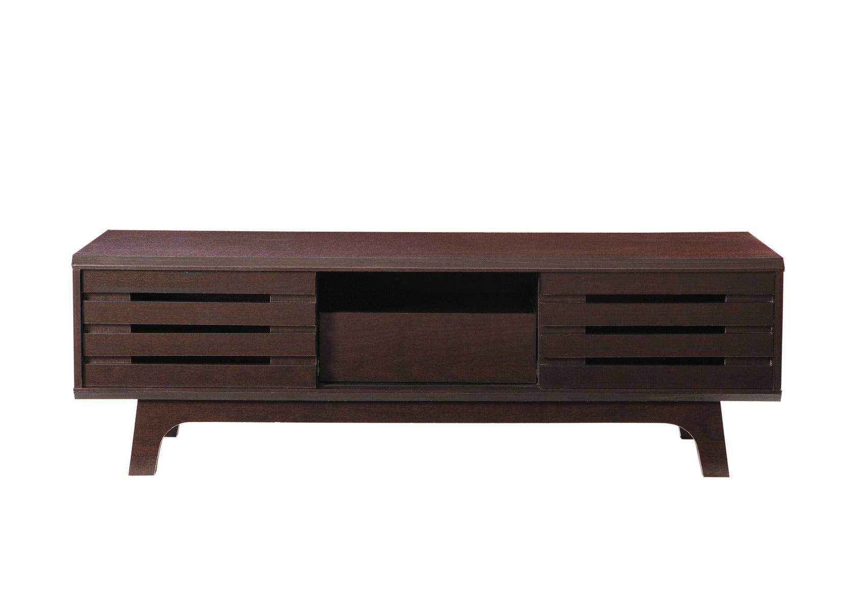 Essentials Scandinavian TV Cabinet Stand in Wenge Dark Oak by TAD - Price Crash Furniture