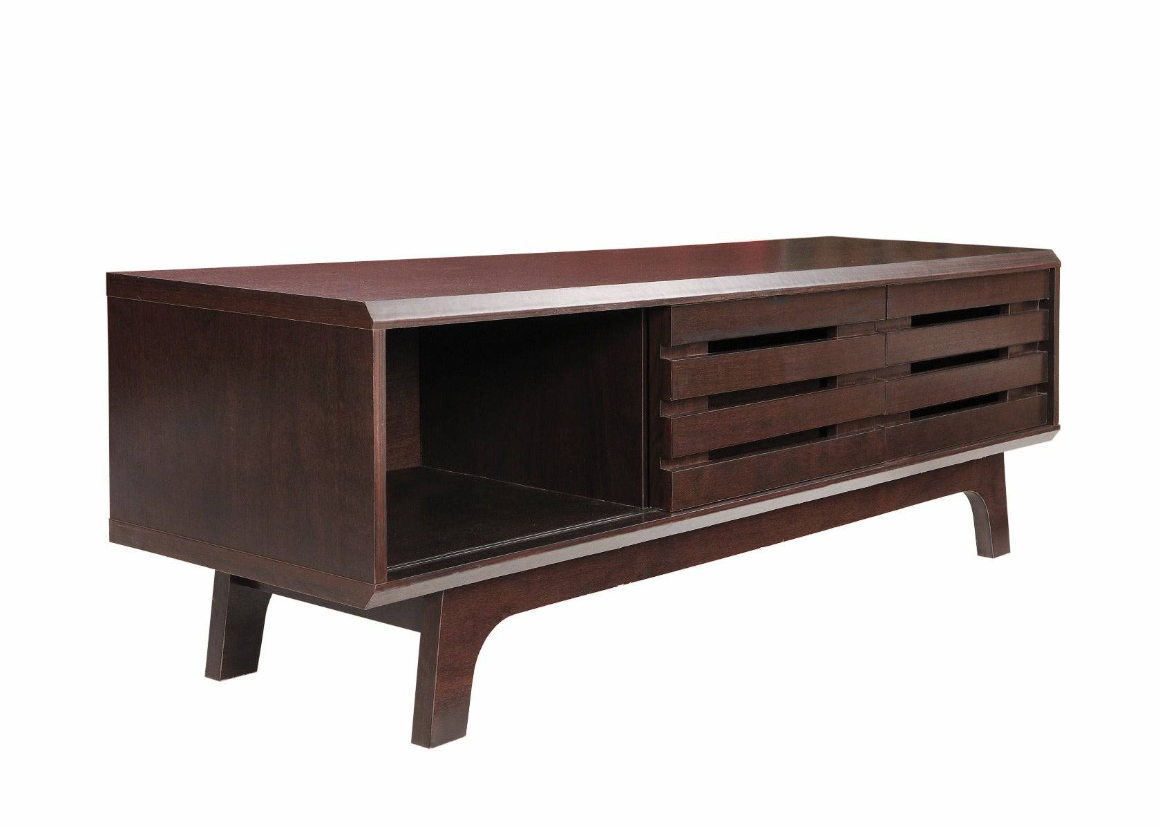 Essentials Scandinavian TV Cabinet Stand in Wenge Dark Oak by TAD - Price Crash Furniture