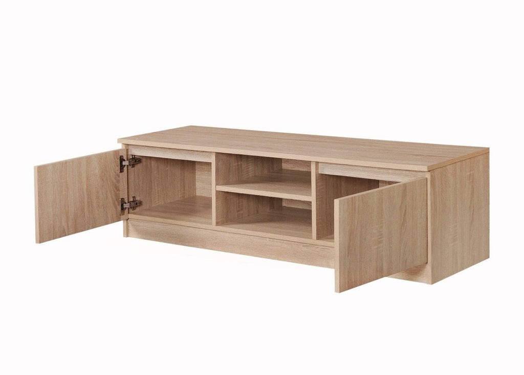 Essentials Turin TV Cabinet Stand in Dark Wenge Oak by TAD - Price Crash Furniture