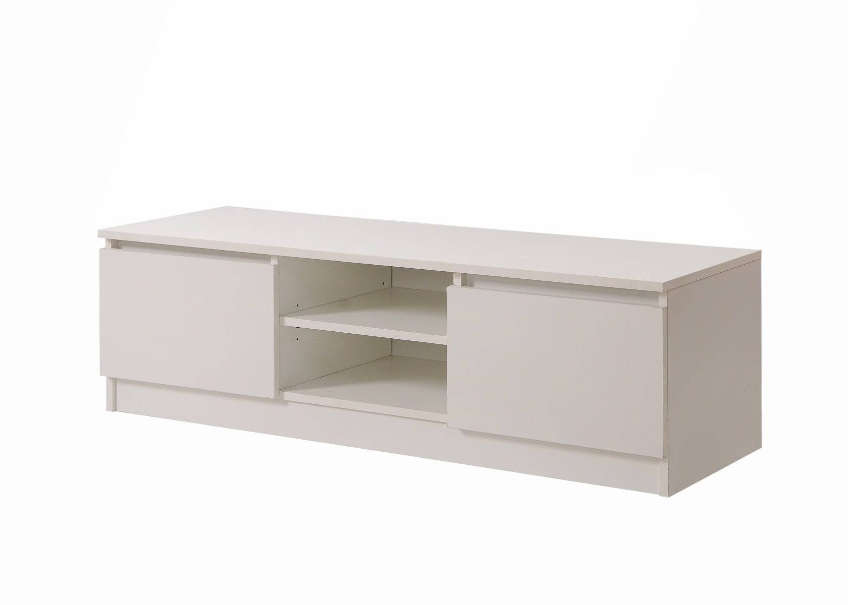 Essentials Turin TV Cabinet Stand in White by TAD - Price Crash Furniture