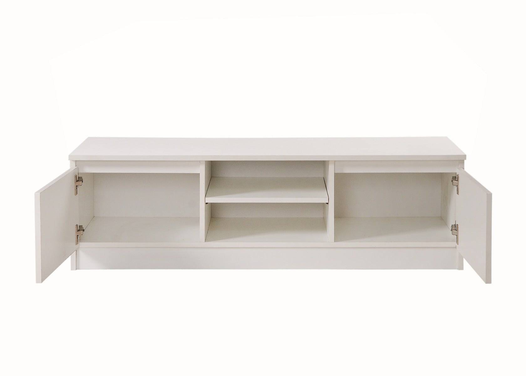 Essentials Turin TV Cabinet Stand in White by TAD - Price Crash Furniture