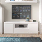 Fribo 2 Door 1 Drawer 136 cm Wide TV Cabinet in Alpine White - Price Crash Furniture