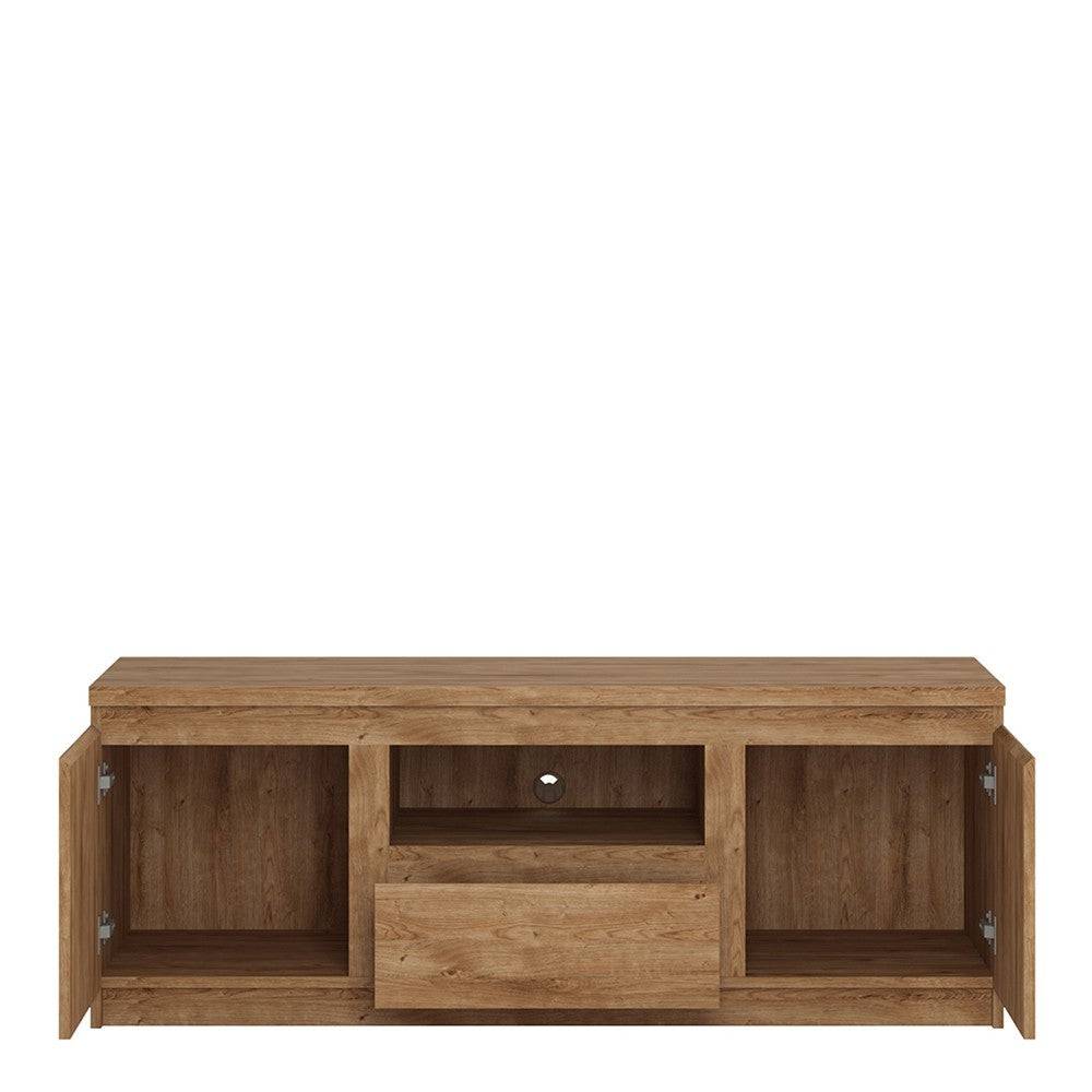 Fribo 2 Door 1 Drawer 136 cm Wide TV Cabinet in Golden Oak - Price Crash Furniture