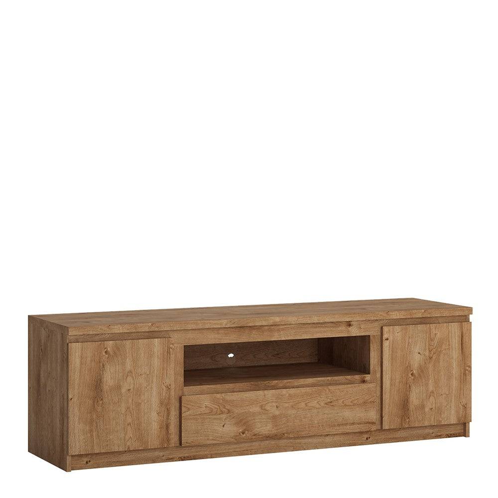 Fribo 2 Door 1 Drawer 166 cm Wide TV Cabinet in Golden Oak - Price Crash Furniture