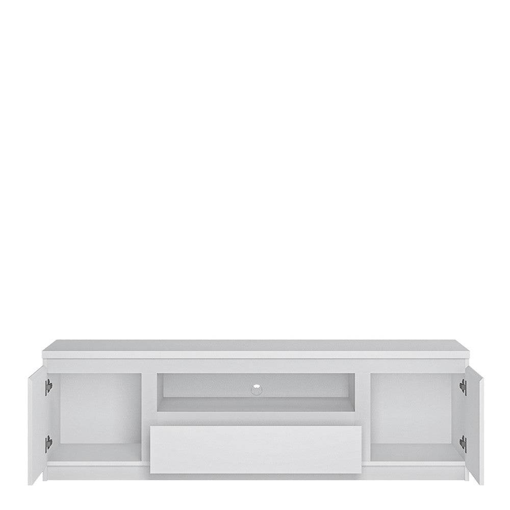 Fribo 2 Door 1 Drawer 166 cm Wide TV Cabinet in White - Price Crash Furniture