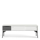 Fur TV-Unit 2 sliding Doors + 1 Drawer in Grey and White - Price Crash Furniture