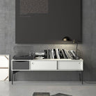 Fur TV-Unit 2 sliding Doors + 1 Drawer in Grey and White - Price Crash Furniture