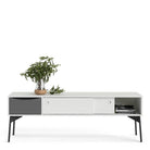 Fur TV-Unit 2 sliding Doors + 1 Drawer in Grey and White - Price Crash Furniture