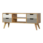 Nordic Style Television Stand in Grey & Oak Finish - Price Crash Furniture