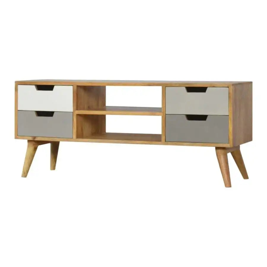 Nordic Style Television Stand in Grey & Oak Finish - Price Crash Furniture