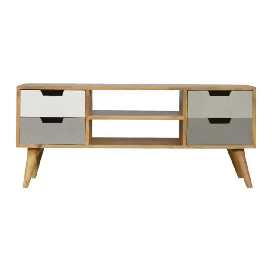 Nordic Style Television Stand in Grey & Oak Finish - Price Crash Furniture