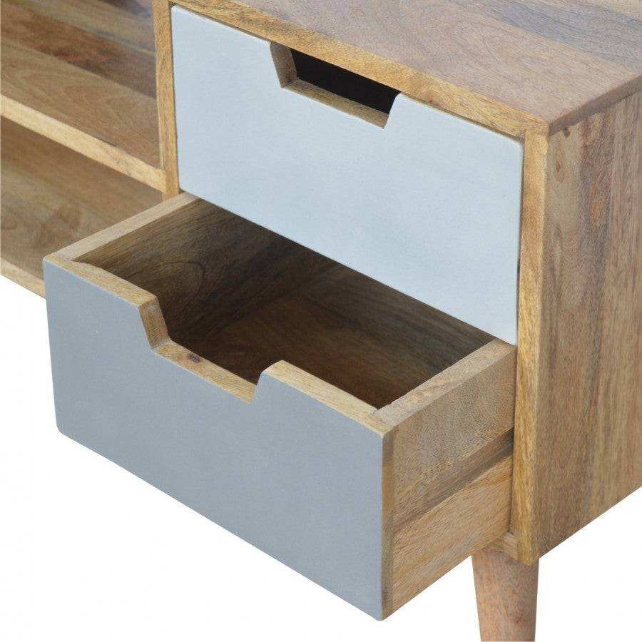 Nordic Style Television Stand in Grey & Oak Finish - Price Crash Furniture