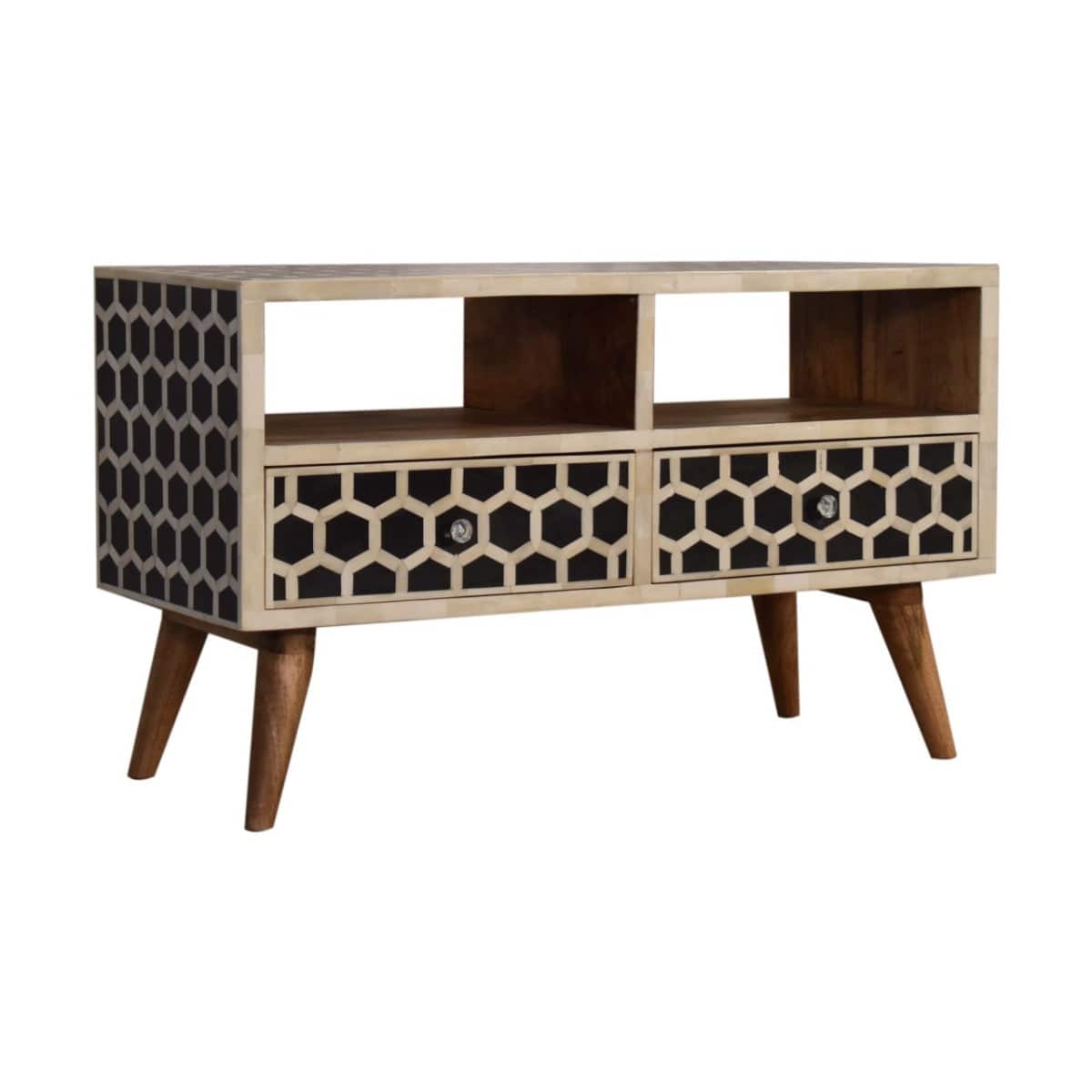 Honeycomb Bone Inlay Media Unit TV Stand - Price Crash Furniture