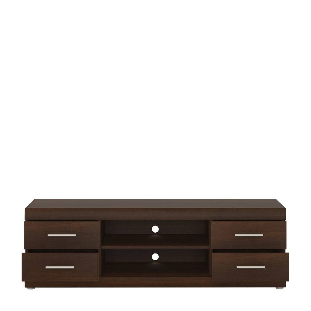 Imperial Wide 4 Drawer TV Cabinet In Dark Mahogany Melamine - Price Crash Furniture