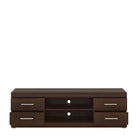 Imperial Wide 4 Drawer TV Cabinet In Dark Mahogany Melamine - Price Crash Furniture