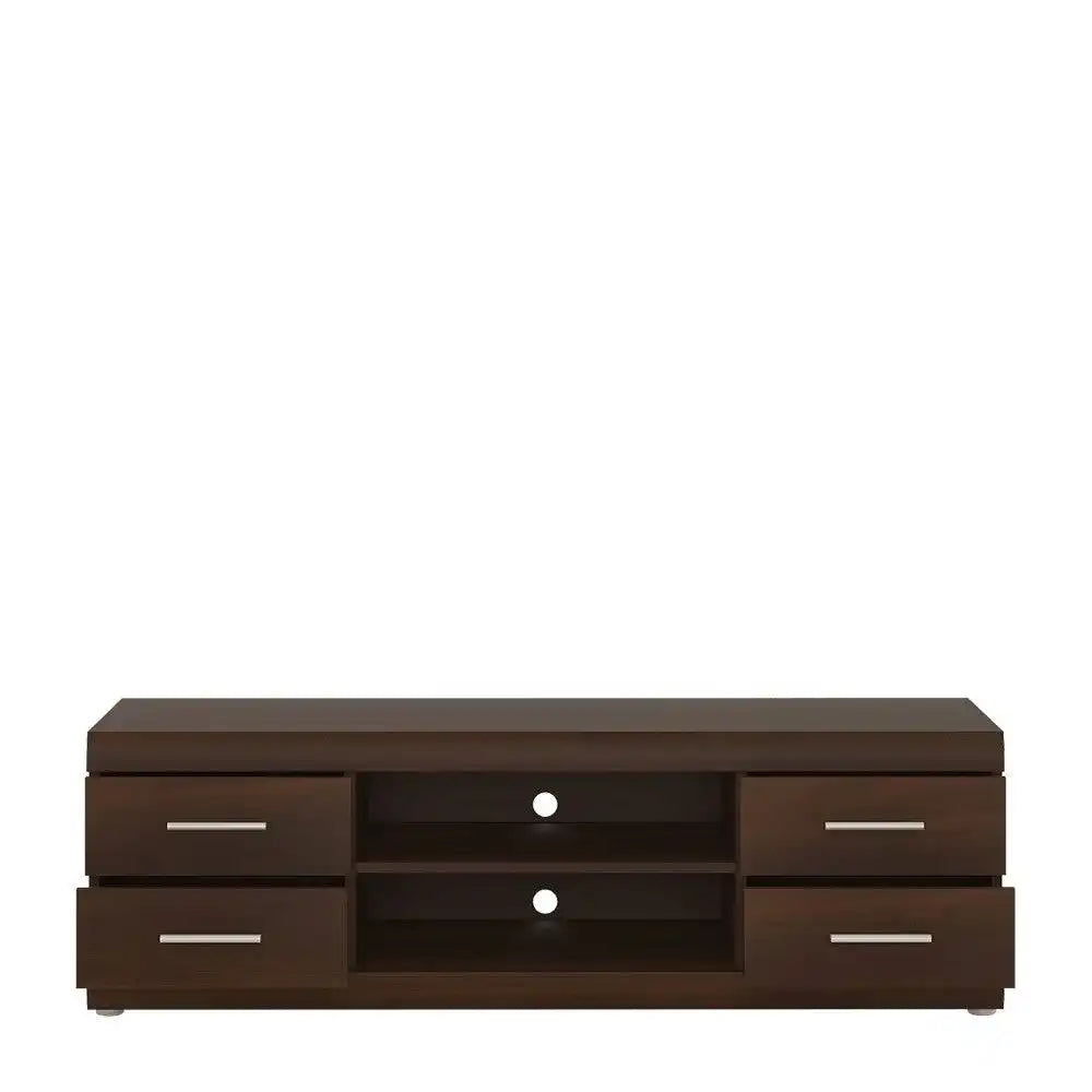 Imperial Wide 4 Drawer TV Cabinet In Dark Mahogany Melamine - Price Crash Furniture
