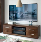 Imperial Wide 4 Drawer TV Cabinet In Dark Mahogany Melamine - Price Crash Furniture