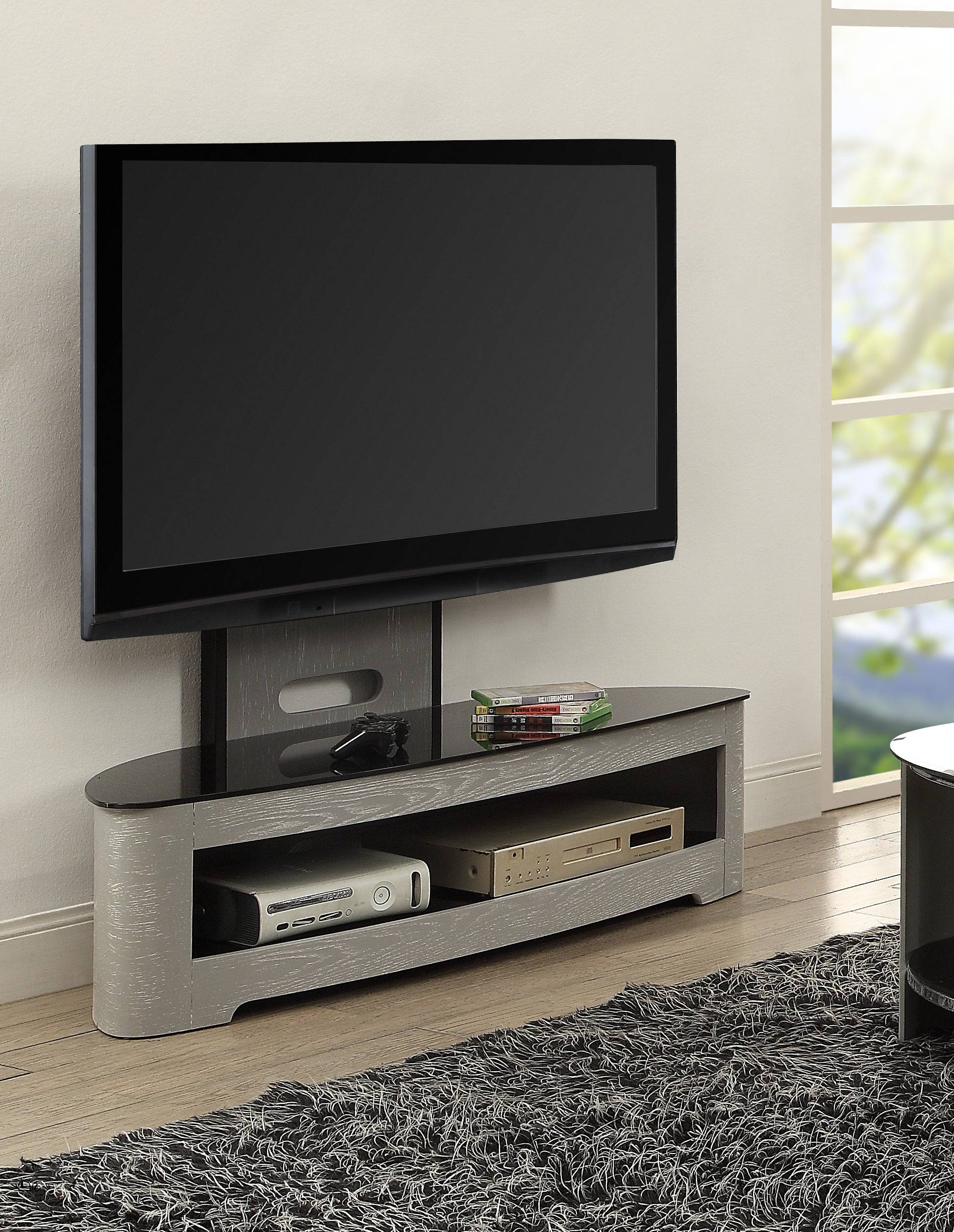 JF209 Florence Cantilever TV Stand in Grey for up to 50" TVs by Jual - Price Crash Furniture