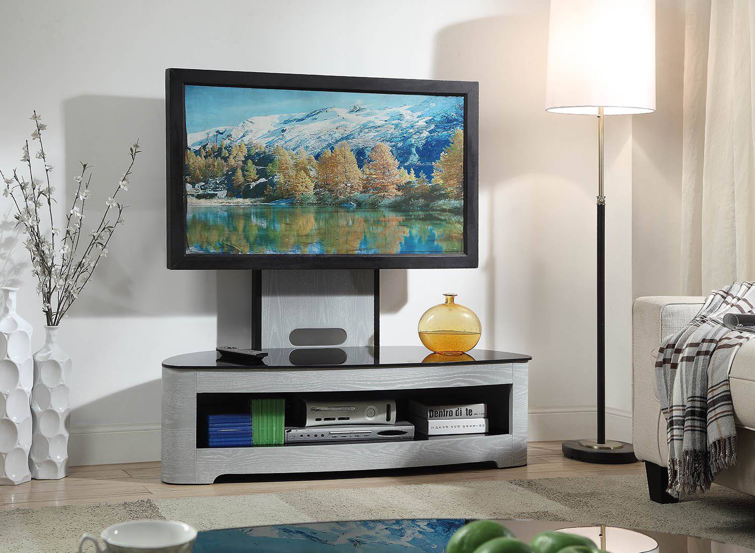 JF209 Florence Cantilever TV Stand in Grey for up to 50" TVs by Jual - Price Crash Furniture