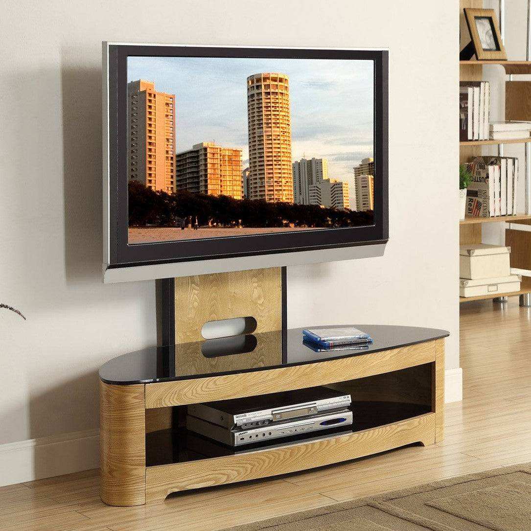 JF209 Florence Cantilever TV Stand in Oak for up to 50" TVs by Jual - Price Crash Furniture