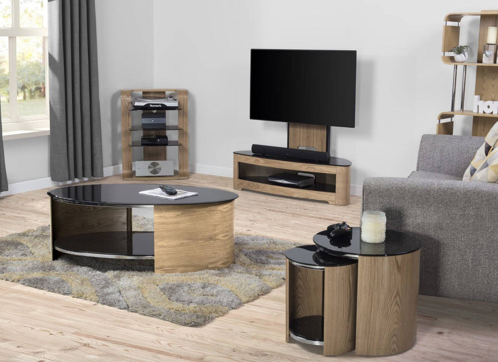 JF209 Florence Cantilever TV Stand in Oak for up to 50" TVs by Jual - Price Crash Furniture