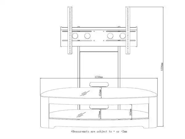 JF209 Florence Cantilever TV Stand in Oak for up to 50" TVs by Jual - Price Crash Furniture