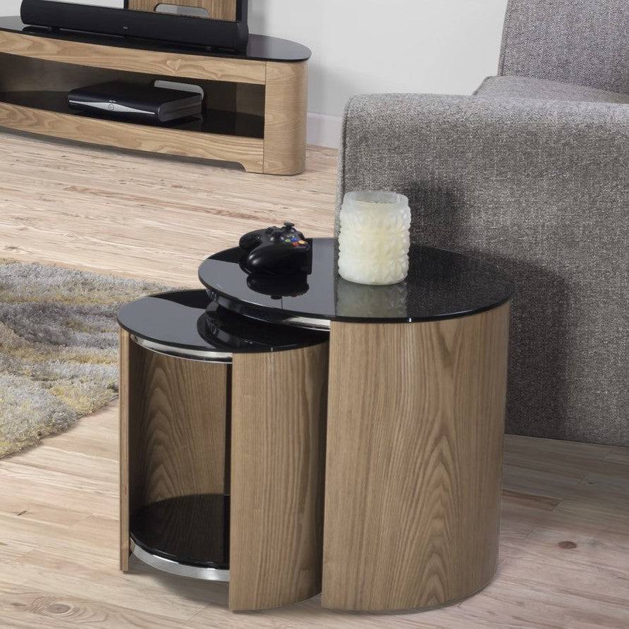 JF305 San Marino Nest of 2 Tables in Oak by Jual - Price Crash Furniture