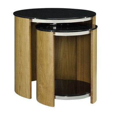 JF305 San Marino Nest of 2 Tables in Oak by Jual - Price Crash Furniture