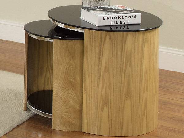 JF305 San Marino Nest of 2 Tables in Oak by Jual - Price Crash Furniture