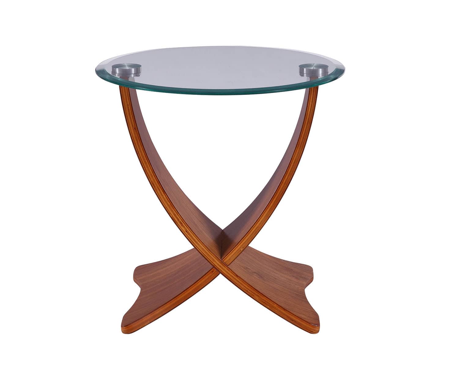 JF309 Siena Lamp Table in Walnut and Glass by Jual - Price Crash Furniture