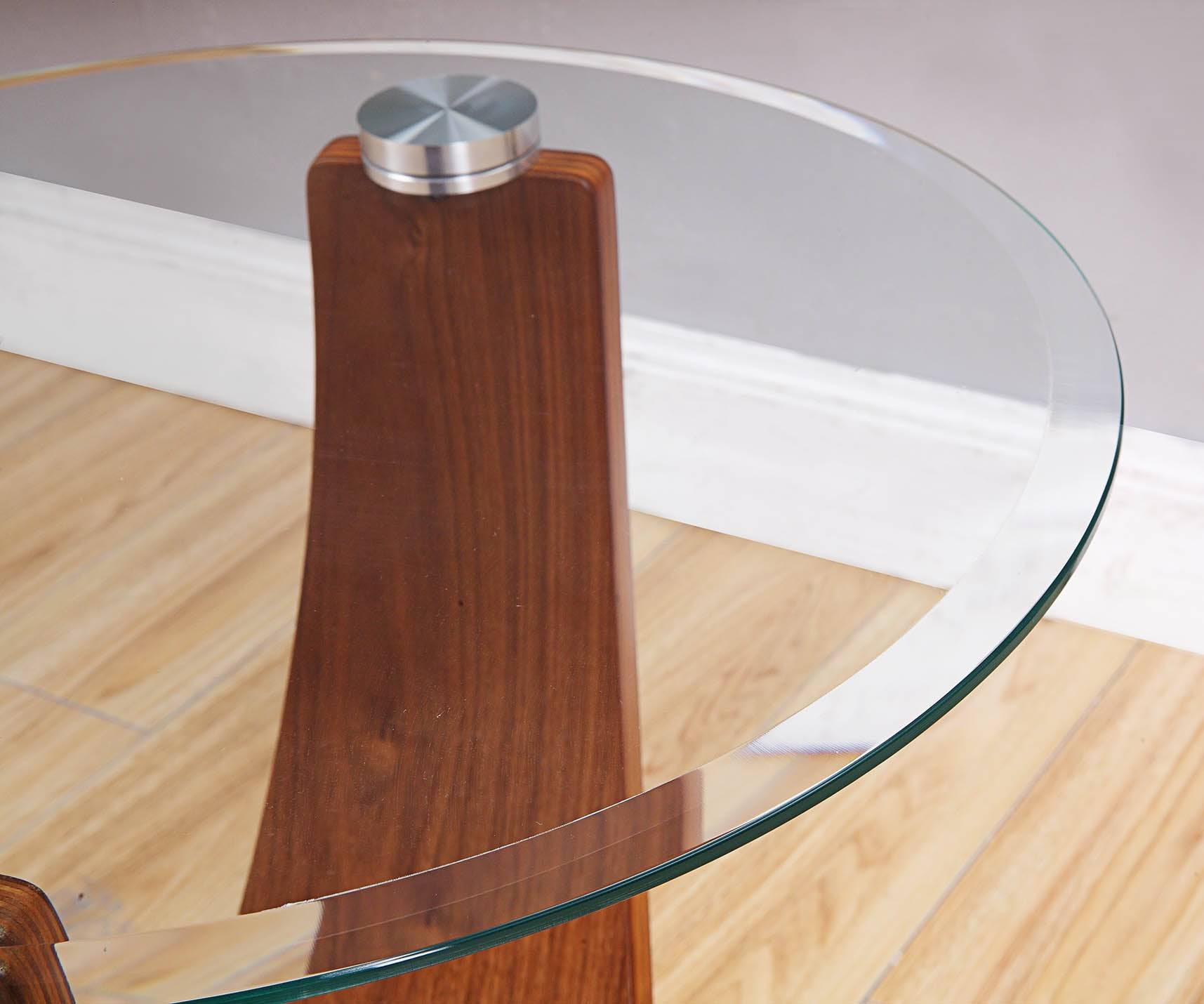 JF309 Siena Lamp Table in Walnut and Glass by Jual - Price Crash Furniture