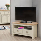 Lisbon corner TV unit with 2 drawers by TAD - Price Crash Furniture