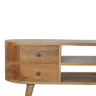 London Rounded Media Unit in Solid Mango Wood - Price Crash Furniture