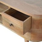 London Rounded Media Unit in Solid Mango Wood - Price Crash Furniture