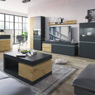 Luci 1 Door 2 Drawer 150 cm TV Unit (including LED lighting) in Platinum and Oak - Price Crash Furniture