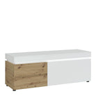 Luci 1 Door 2 Drawer 150 cm TV Unit (including LED lighting) in White and Oak - Price Crash Furniture