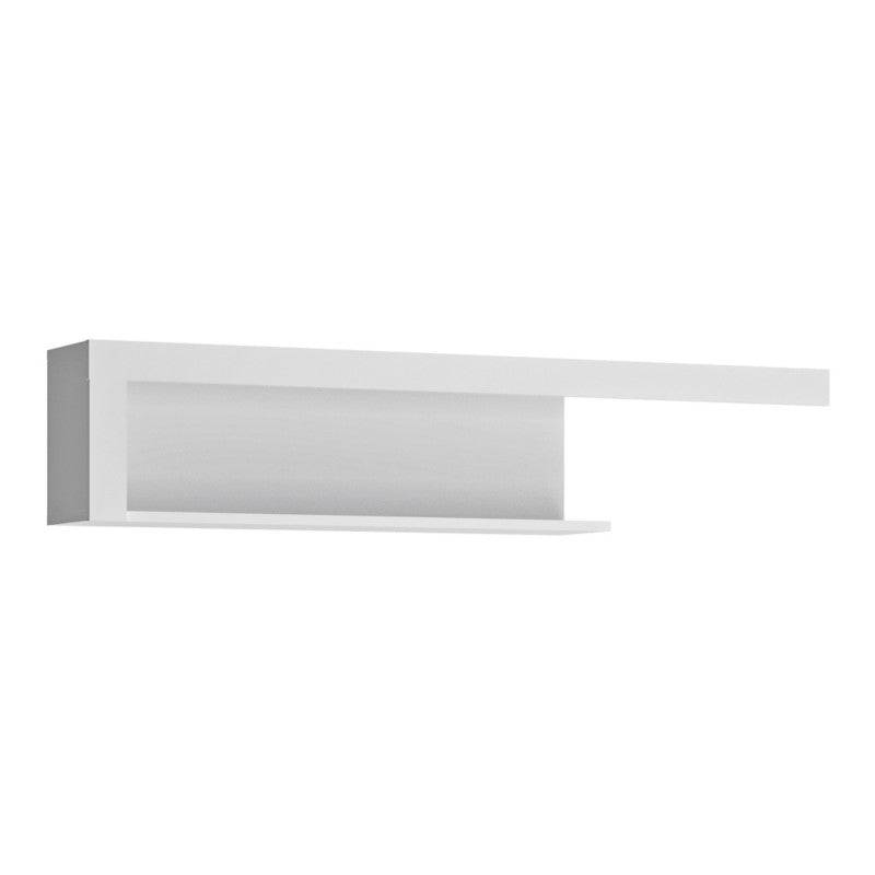 Lyon 130cm Wall Shelf in White High Gloss - Price Crash Furniture