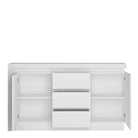 Lyon 2 Door 3 Drawer Sideboard (incl LED lighting) in White High Gloss - Price Crash Furniture