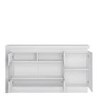 Lyon 3 Door Glazed Sideboard (incl LED lighting) in White High Gloss - Price Crash Furniture