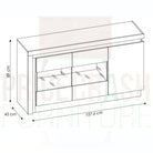 Lyon 3 Door Glazed Sideboard (incl LED lighting) in White High Gloss - Price Crash Furniture