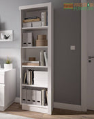 Lyon Bookcase (LH) in White High Gloss - Price Crash Furniture